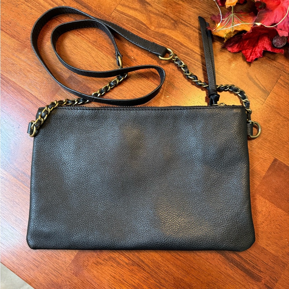 Mango MNG black leather crossbody purse